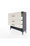 Arges Şifonyer 3 Çekmeceli 88x30x96 Antrasit-Aytaşı