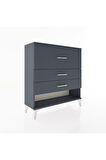 Arges Şifonyer 3 Çekmeceli 88x30x96 Antrasit-Antrasit