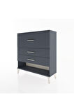 Arges Şifonyer 3 Çekmeceli 88x30x96 Antrasit-Antrasit