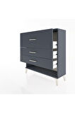Arges Şifonyer 3 Çekmeceli 88x30x96 Antrasit-Antrasit