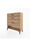 Arges Şifonyer 3 Çekmeceli 88x30x96 Çam-Çam