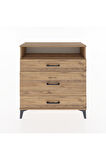 Arges Şifonyer Tek Raflı 3 Çekmeceli 88x30x96 Çam-Çam