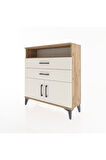 Arges Şifonyer 2 Raflı 2 Çekmeceli 2 Kapaklı 88x30x96 Çam-Aytaşı