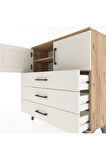 Arges Şifonyer 2 Raflı 3 Çekmeceli 2 Kapaklı 88x30x96 Çam-Aytaşı