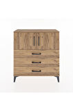Arges Şifonyer 2 Raflı 3 Çekmeceli 2 Kapaklı 88x30x96 Çam-Çam