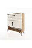 Arges Şifonyer 2 Raflı 2 Çekmeceli 2 Kapaklı 88x30x96 Çam-Aytaşı