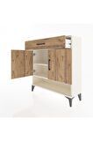 Arges Şifonyer 2 Raflı Tek Çekmeceli 2 Kapaklı 88x30x96 Aytaşı-Çam