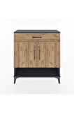 Arges Şifonyer 2 Raflı Tek Çekmeceli 2 Kapaklı 88x30x96 Antrasit-Çam