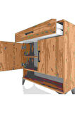 Arges Şifonyer 2 Raflı Tek Çekmeceli 2 Kapaklı 88x30x96 Çam-Çam