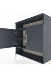 Arges Şifonyer 3 Raflı 2 Kapaklı 88x30x96 Antrasit-Antrasit