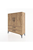 Arges Şifonyer 2 Raflı 2 Çekmeceli 2 Kapaklı 88x30x106 Çam-Çam