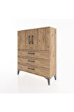 Arges Şifonyer 2 Raflı 3 Çekmeceli 2 Kapaklı 88x30x106 Çam-Çam