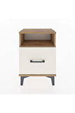 Arges Komodin Tek Raflı 2 Çekmeceli 44x30x64 Çam-Aytaşı