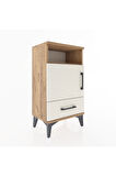Arges Komodin 2 Raflı Tek Kapaklı 44x30x80 Çam-Aytaşı