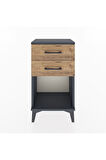 Arges Komodin 2 Çekmeceli 44x30x80 Antrasit-Çam
