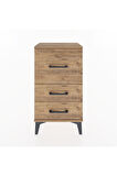Arges Komodin Tek Raflı 2 Çekmeceli 44x30x80 Çam-Çam