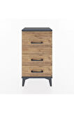 Arges Komodin 3 Çekmeceli 44x30x80 Antrasit-Çam