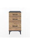 Arges Komodin 3 Çekmeceli 44x30x80 Antrasit-Çam