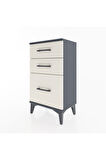Arges Komodin 3 Çekmeceli 44x30x80 Antrasit-Aytaşı