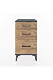 Arges Komodin 3 Çekmeceli 44x30x80 Antrasit-Çam
