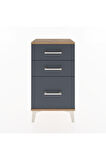 Arges Komodin 3 Çekmeceli 44x30x80 Çam-Antrasit