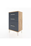 Arges Komodin 3 Çekmeceli 44x30x80 Çam-Antrasit