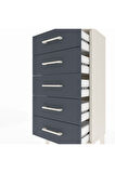 Arges Komodin 5 Çekmeceli 44x30x96 Aytaşı-Antrasit