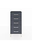 Arges Komodin 5 Çekmeceli 44x30x96 Antrasit-Antrasit