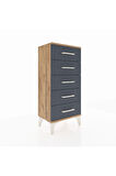 Arges Komodin 5 Çekmeceli 44x30x96 Çam-Antrasit