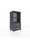 Arges Komodin 2 Raflı 2 Çekmeceli 44x30x96 Antrasit-Antrasit