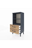 Arges Komodin 2 Raflı 2 Çekmeceli 44x30x96 Antrasit-Çam