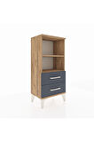 Arges Komodin 2 Raflı 2 Çekmeceli 44x30x96 Çam-Antrasit