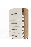 Arges Komodin 4 Çekmeceli 44x30x96 Çam-Aytaşı