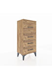 Arges Komodin 4 Çekmeceli 44x30x96 Çam-Çam