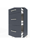 Arges Komodin 3 Çekmeceli 44x30x96 Antrasit-Antrasit