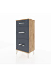 Arges Komodin 3 Çekmeceli 44x30x96 Çam-Antrasit