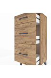 Arges Komodin 3 Çekmeceli 44x30x96 Çam-Çam