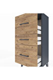 Arges Komodin 3 Çekmeceli 44x30x96 Antrasit-Çam