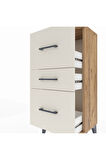 Arges Komodin 3 Çekmeceli 44x30x96 Çam-Aytaşı