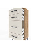 Arges Komodin 4 Çekmeceli 44x30x96 Çam-Aytaşı