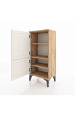 Arges Komodin 3 Raflı 2 Kapaklı 44x30x96 Çam-Aytaşı