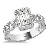 0.38 Karat Baget Pırlanta Yüzük