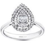 0.09 Karat Damla Formlu Pırlanta Yüzük