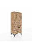 Arges Komodin 2 Raflı 3 Çekmeceli Tek Kapaklı 44x30x106 Çam-Çam