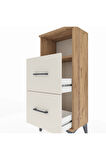 Arges Komodin Tek Raflı 2 Çekmeceli 44x30x106 Çam-Aytaşı