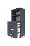 Arges Komodin 2 Raflı 3 Çekmeceli 44x30x106 Antrasit-Antrasit