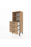 Arges Komodin 2 Raflı 3 Çekmeceli 44x30x106 Çam-Çam