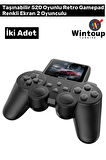 Mini Nostalji Mario Atari Sup Taşınabilir 520 Oyunlu Mini Atari Oyun Konsolu Siyah 2 Adet