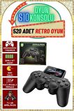 S10 Taşınabilir 520 Oyunlu Kablosuz Game Oyun Konsolu Atari Media Player Oynatıcı Tv Bağlanabilir