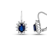 0.07 Karat Safir Taşlı Pırlanta Küpe